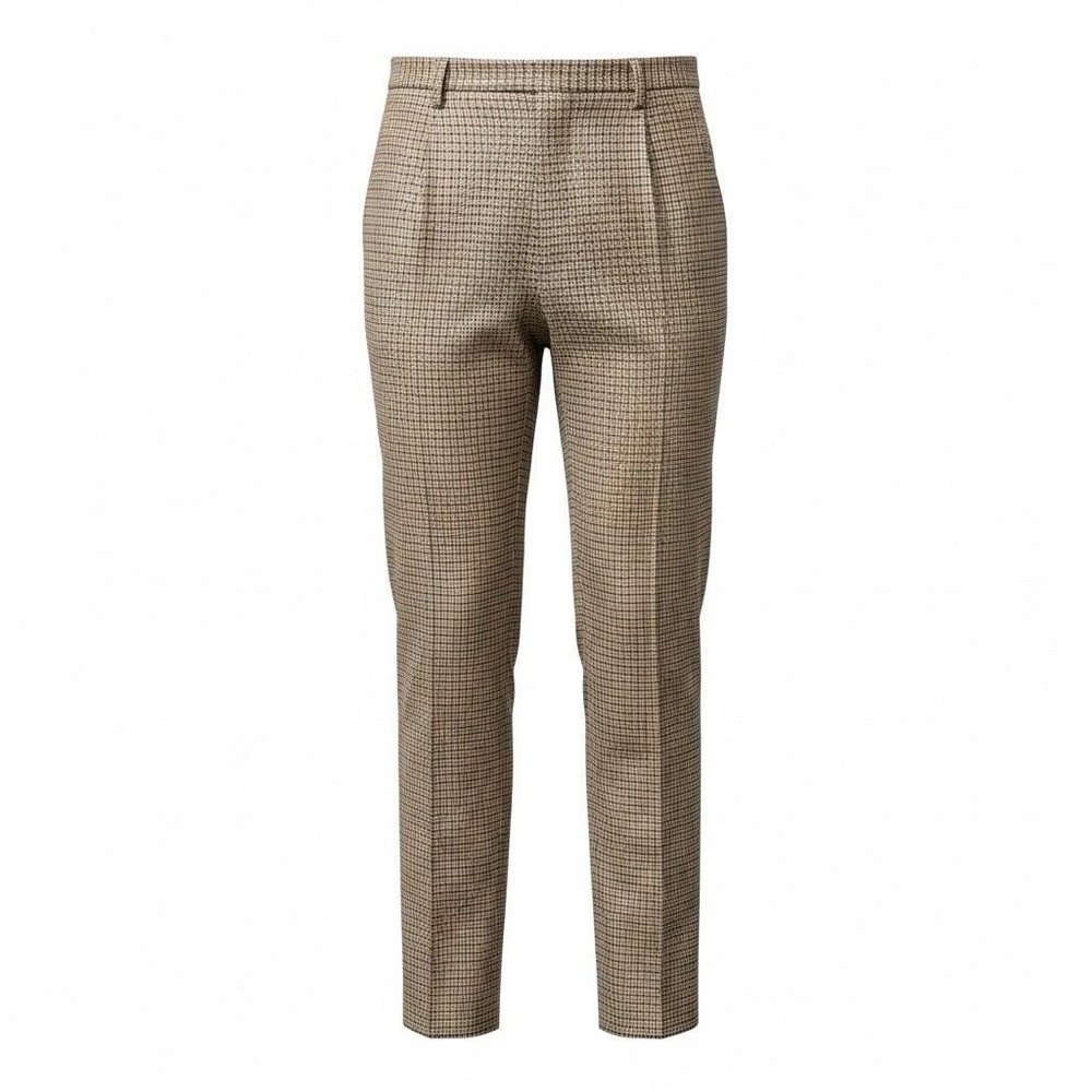 Vintage Pendleton Dress Pants Womens 10 Brown Wool Tweed Check Lined Pleated